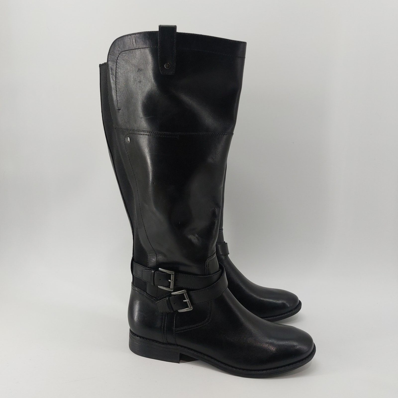 Marc Fisher Marc Fisher Audrey Leather Riding Boots Size 8 Buckle Zip Size US 8 / IT 38 - 5 Thumbnail