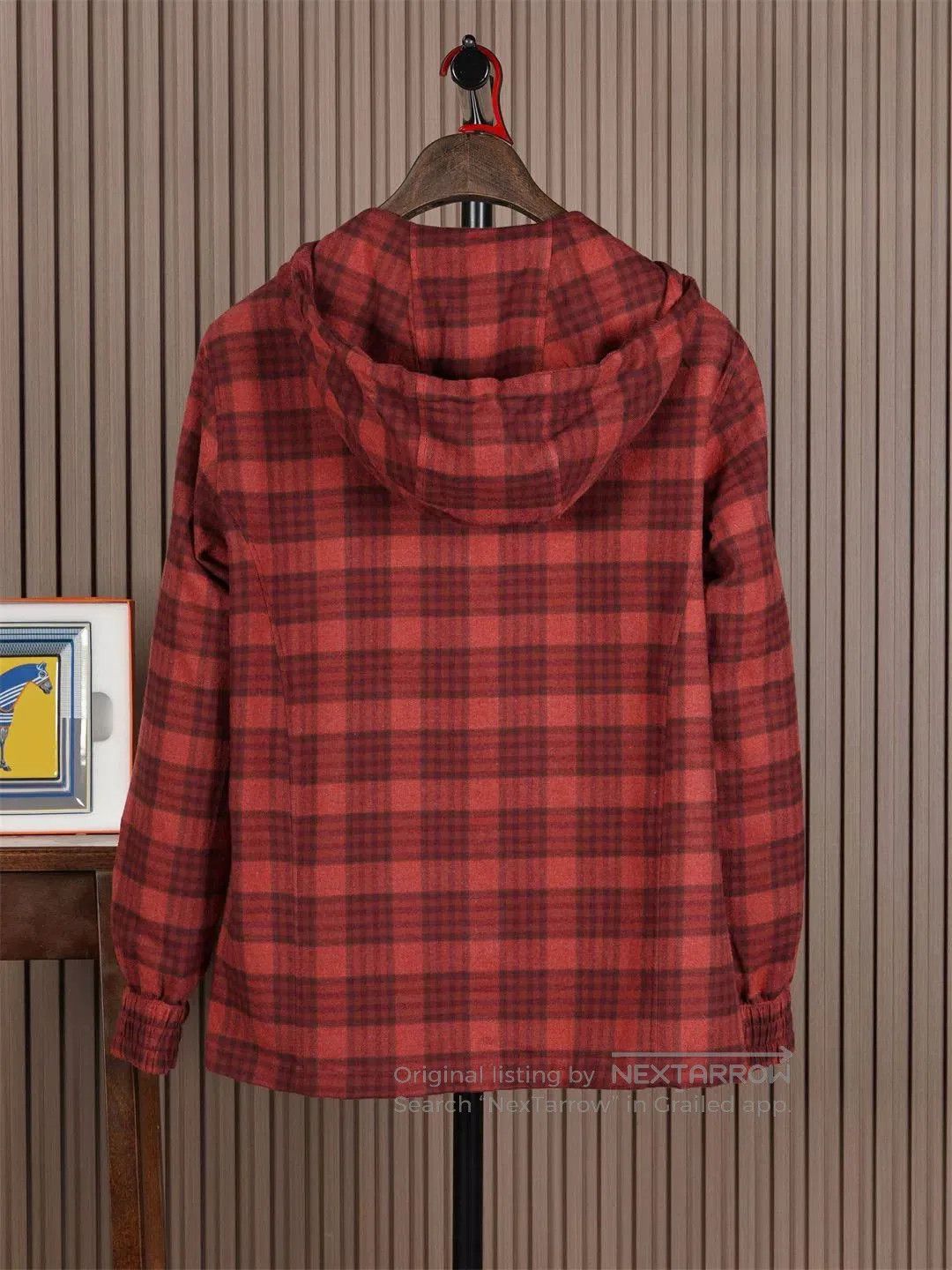Kiton Kiton Red Flannel Hooded Jacket. Size US S / EU 44-46 / 1 - 2 Thumbnail