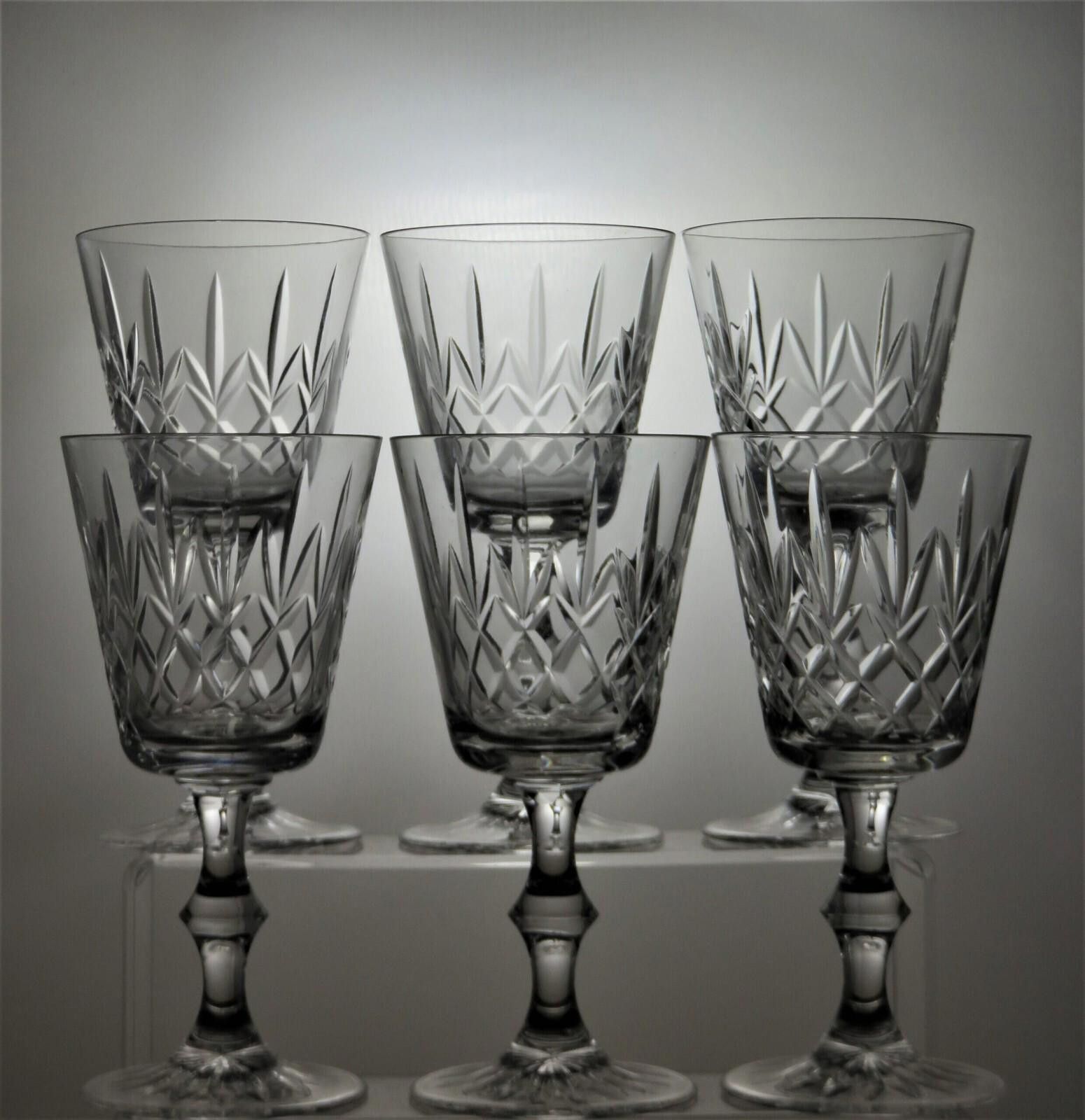 The Unbranded Brand Crystal Cut Set of 6 Wine Glasses With Engraving Place Size ONE SIZE - 2 Thumbnail
