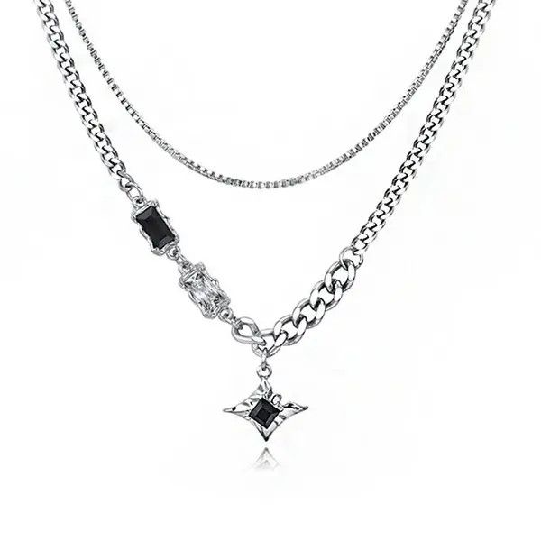 VIBE Retro punk necklace star chain rock gothic style Size ONE SIZE - 2 Thumbnail