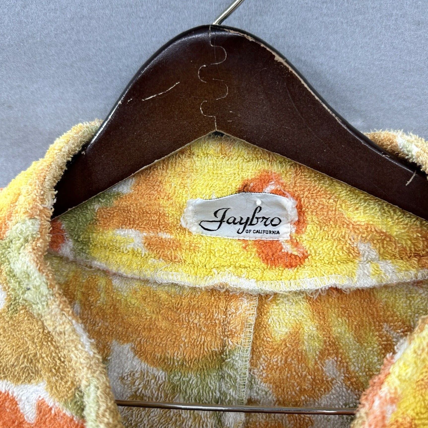Etro VINTAGE Jaybro Cotton Terrycloth Poncho Orange Flower Casual 1970s Hippy One Size Womens Size ONE SIZE - 6 Thumbnail