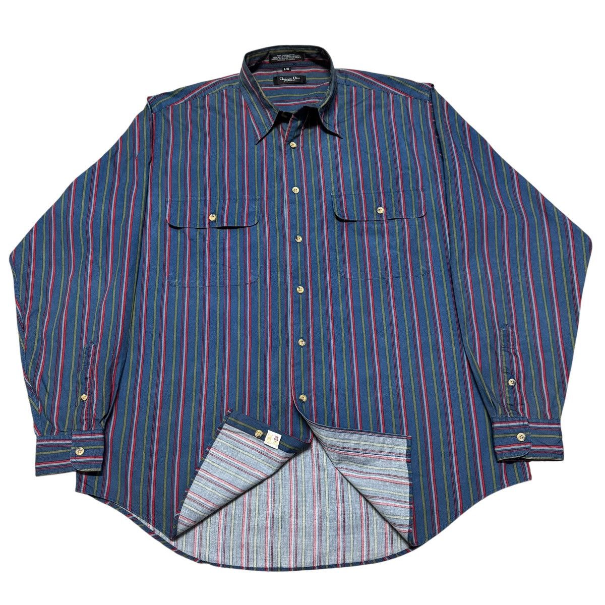 Christian Dior Monsieur Vintage Christian Dior Monsieur Striped Shirt Oversized Size US L / EU 52-54 / 3 - 6 Thumbnail