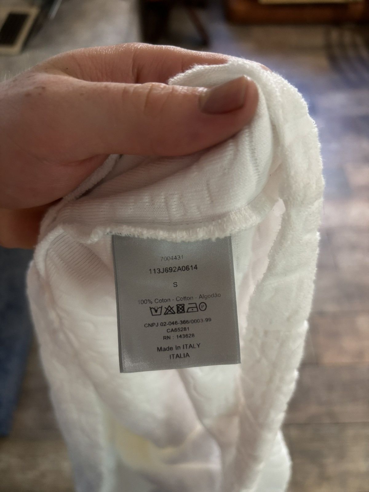 Dior White Towel Oblique Print Tee Size US S / EU 44-46 / 1 - 4 Thumbnail