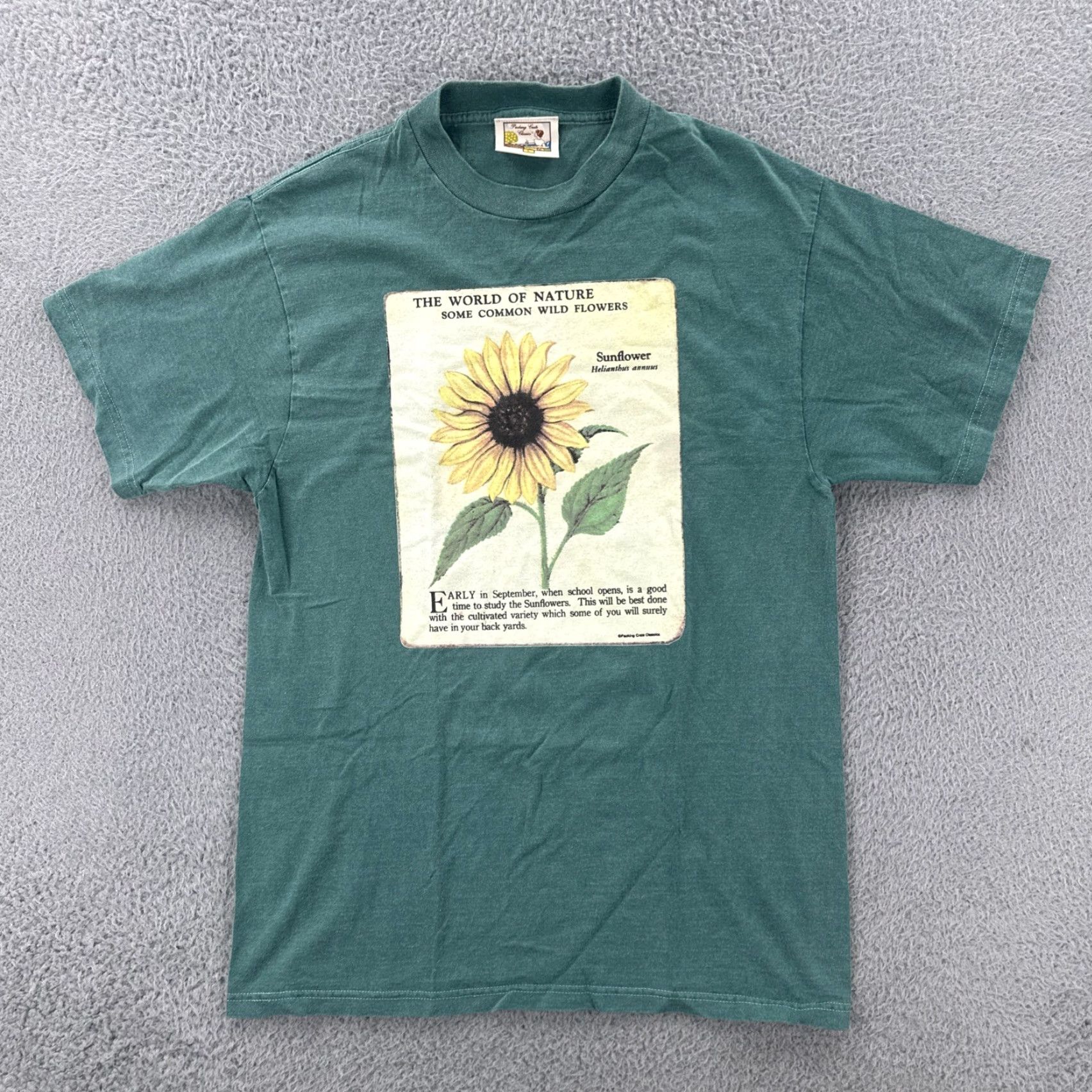 Sunflower VINTAGE Packing Crate Classics T-Shirt Green 90s Sunflower Graphic Print Large L Men Crew Neck Short Sleeve Graphic Print Mens Size US L / EU 52-54 / 3 - 2 Thumbnail