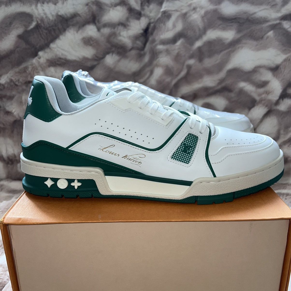 Louis Vuitton × Virgil Abloh Louis Vuitton LV Trainer Sneaker low white green Size US 7.5 / EU 40-41 - 1 Thumbnail
