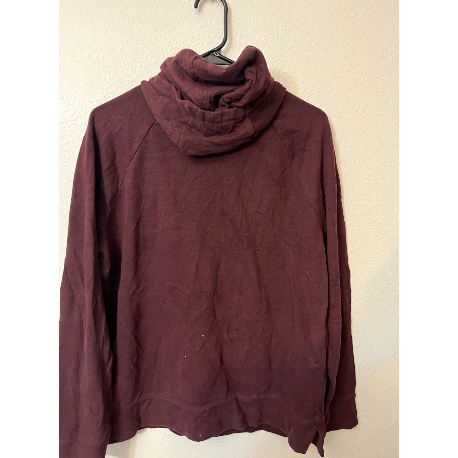 Express Express Hoodie Shirt Mens L Maroon Solid Mock Neck Pullover Hooded Sweatshirt Size US L / EU 52-54 / 3 - 3 Thumbnail