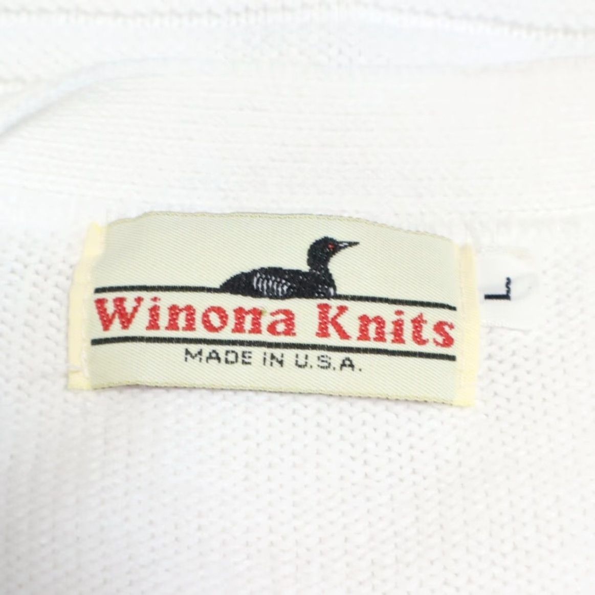 Vintage VTG Winona Knits Cardigan Long Sleeve Sweater White Men's L Shirt Vintage Cardigan Solid Crew Neck Relaxed Fit 24in Pit to Pit 24in Length Mens Size US L / EU 52-54 / 3 - 5 Thumbnail
