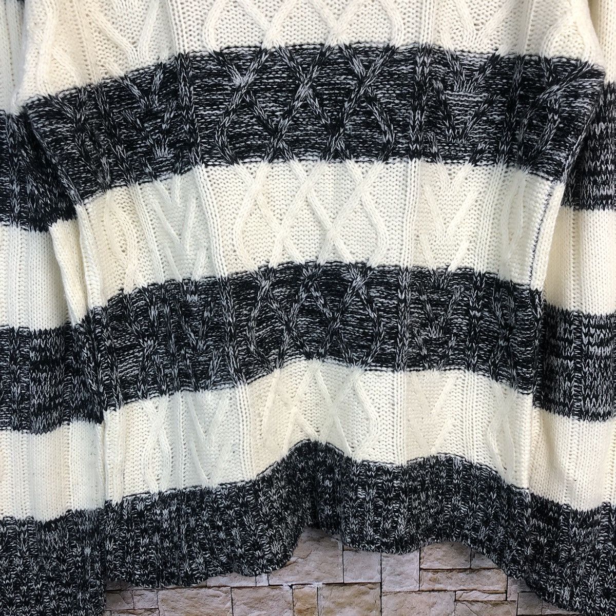 Homespun Knitwear × Japanese Brand × Solid and Striped Lock Heaven Stripe Knitwear like kurt cobain #A190 Size M / US 6-8 / IT 42-44 - 6 Thumbnail