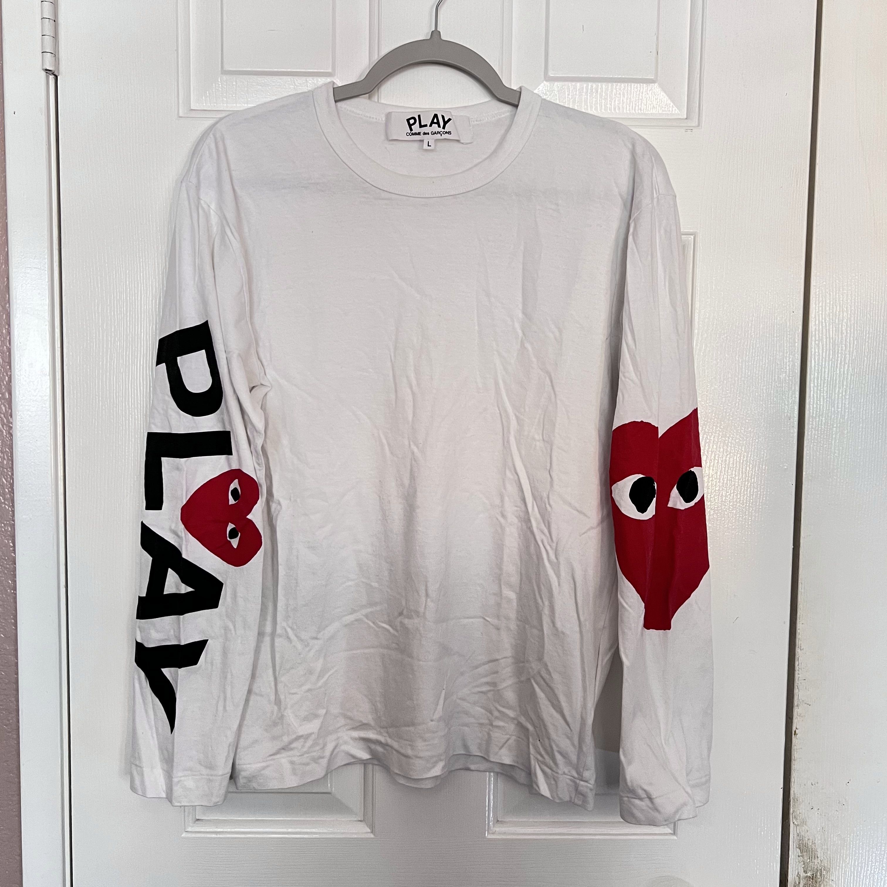 Comme des Garcons COMME des GARCON RED HEARTS White Long Sleeve Size US L / EU 52-54 / 3 - 1 Thumbnail
