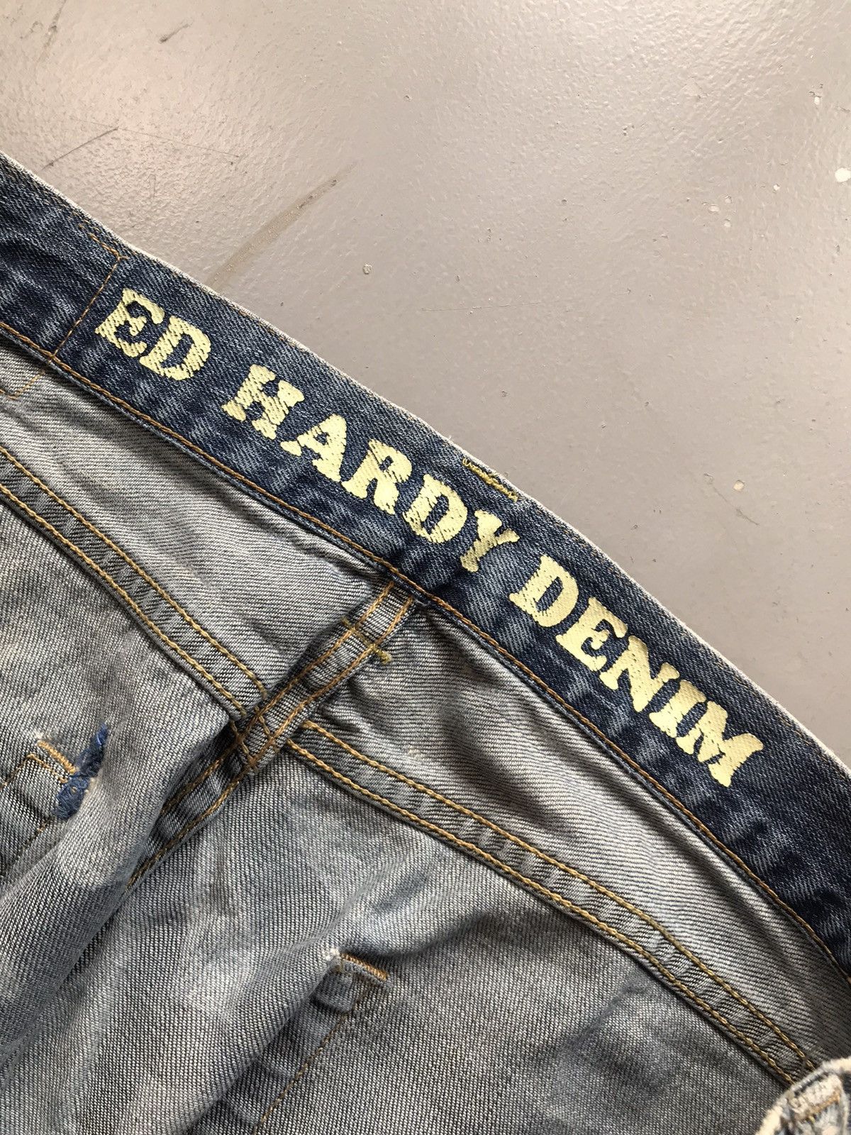 Ed Hardy × Vintage Vintage Edhardy distressed straight fit denim Size US 42 / EU 58 - 8 Thumbnail