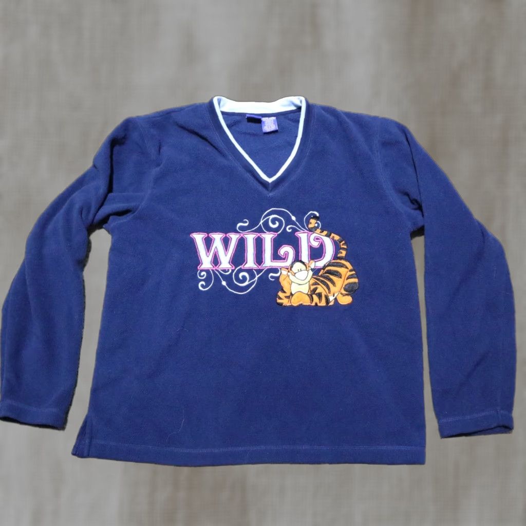 Disney VINTAGE Disney Sweater Shirt Womens Dark Blue Tigger Embroidered Fleece Pullover XL Size Size XL / US 12-14 / IT 48-50 - 1 Thumbnail