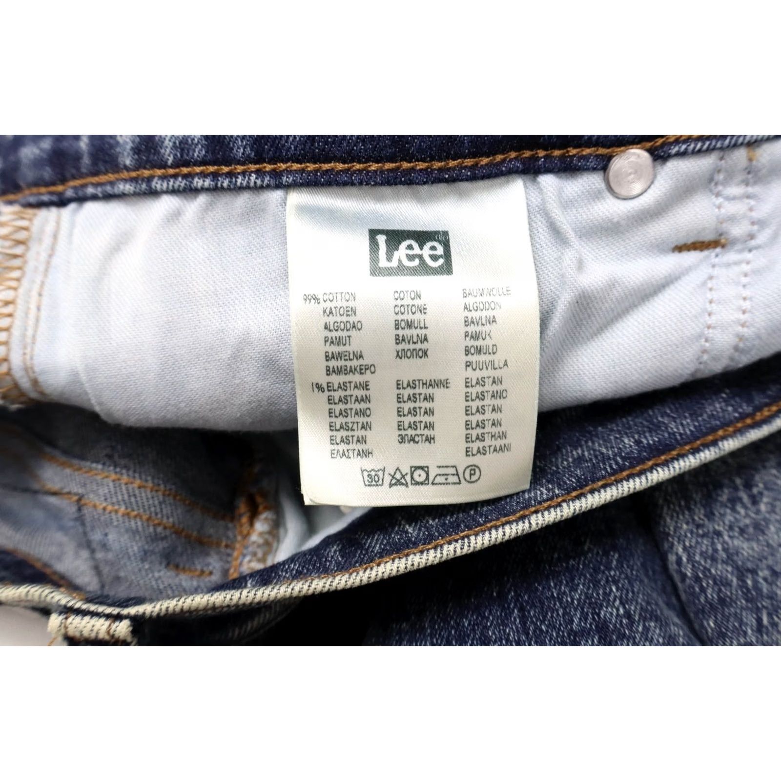 Lee Lee Luke Jeans Men's W33/L32 Zip Fly Stretched Blue Slim Fit Stonewashed Size US 33 - 6 Thumbnail