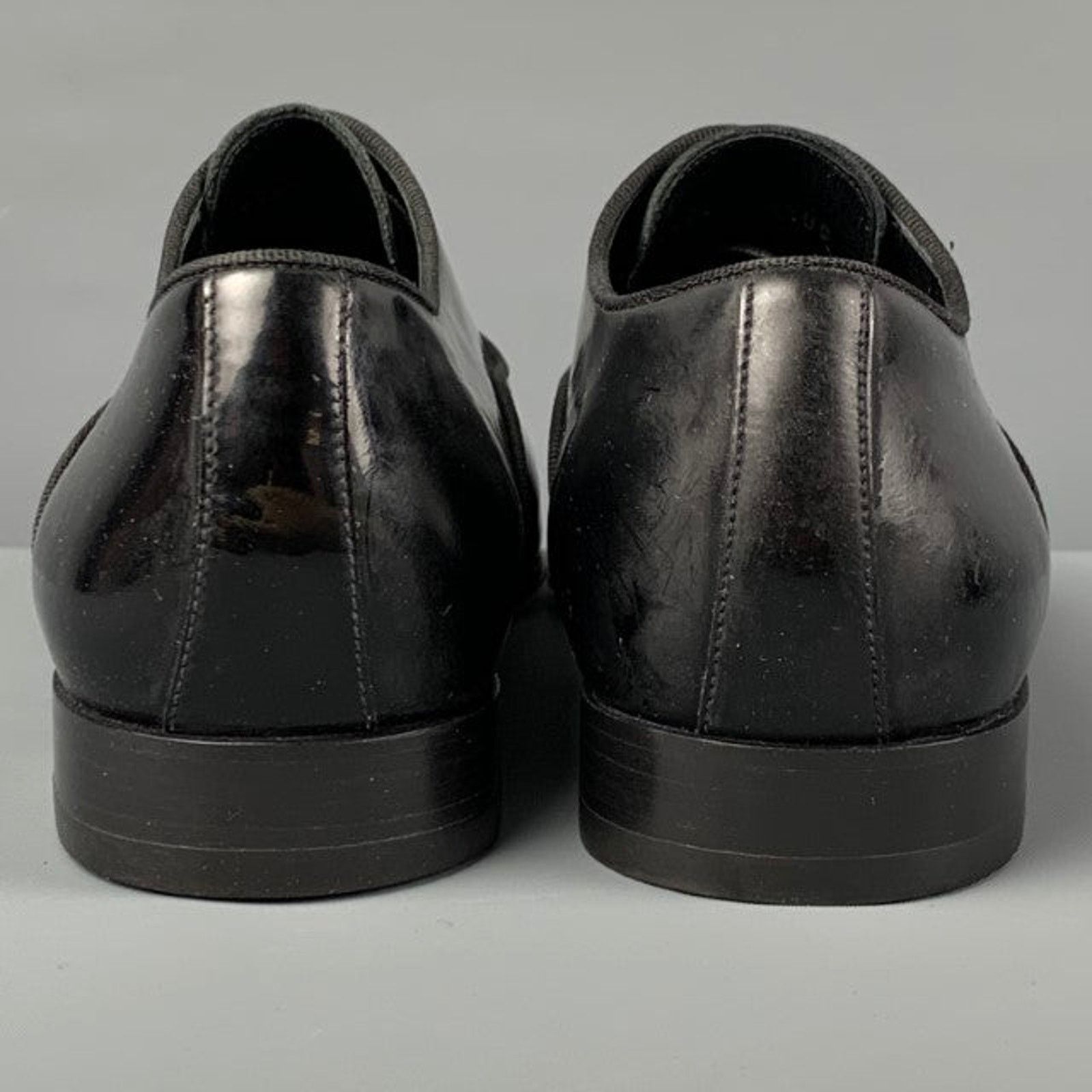 Ermenegildo Zegna Size 8.5 Black Patent Leather Oxford Lace Up Shoes Size US 8.5 / EU 41-42 - 3 Thumbnail