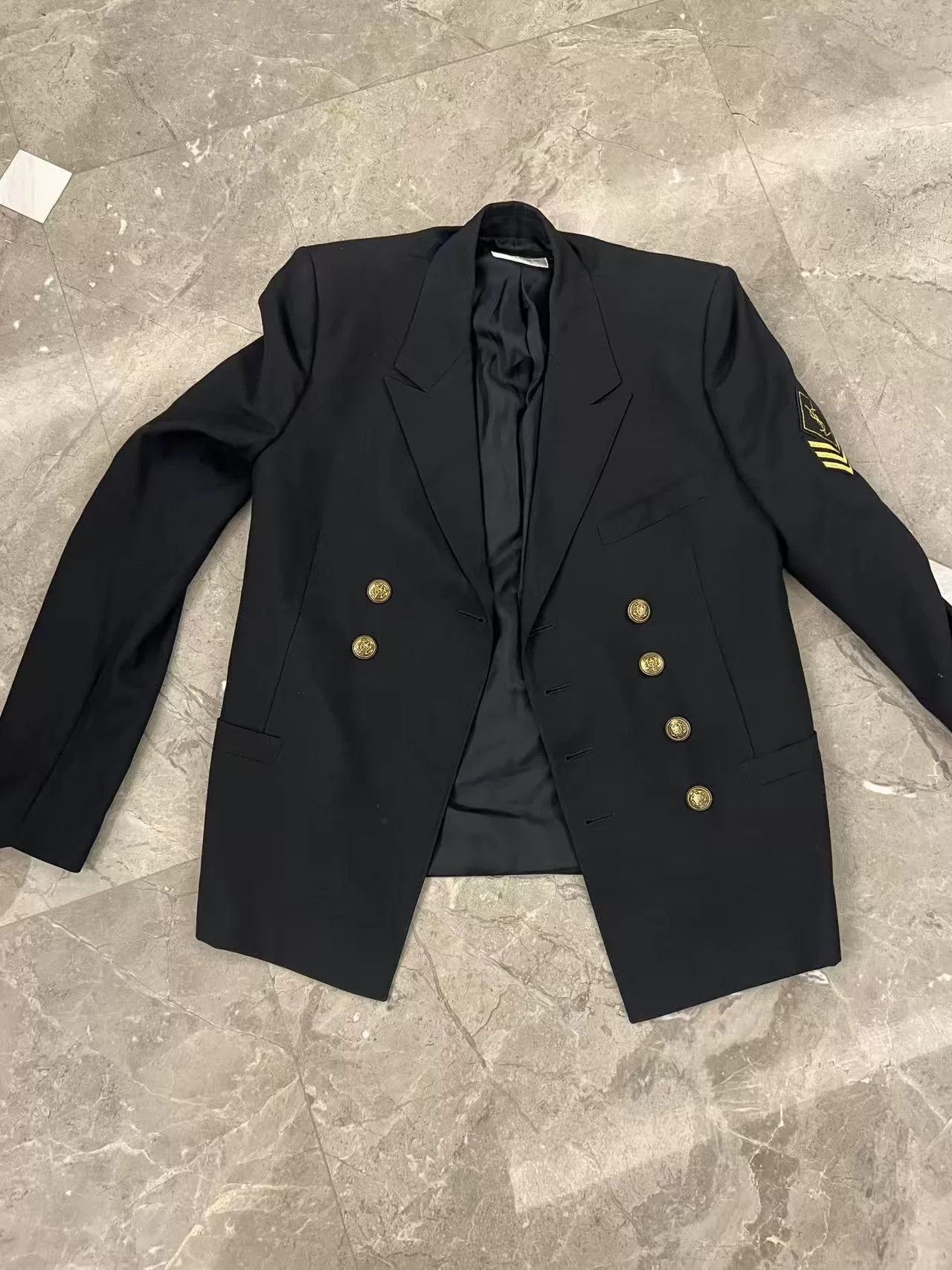 Yves Saint Laurent Saint Laurent Double-Breasted Black Blazer Size US S / EU 44-46 / 1 - 1 Thumbnail