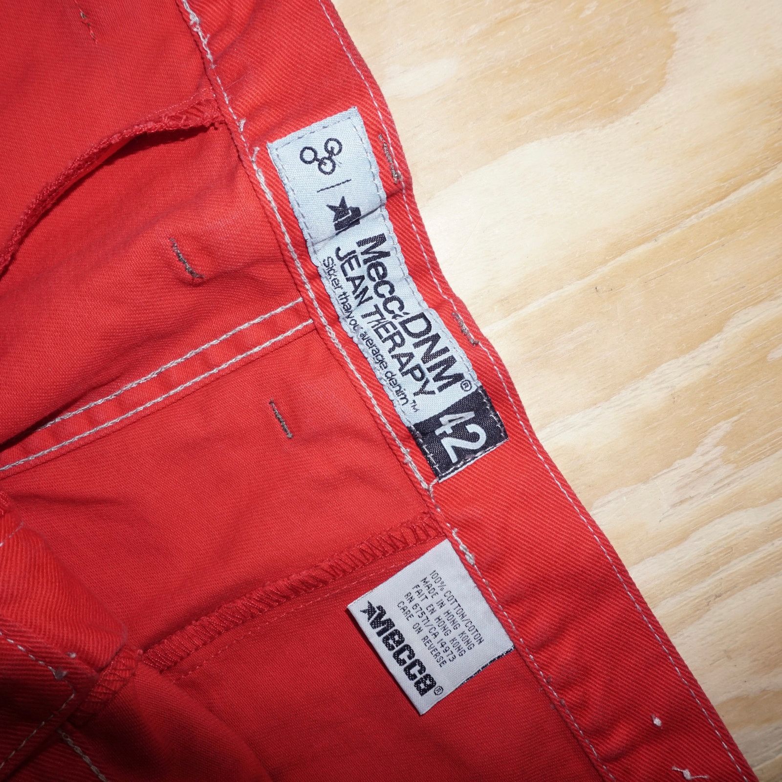 Mecca 42 - Vintage Y2K MECCA red denim hip hop baggy 1990s pants Size US 42 / EU 58 - 3 Thumbnail