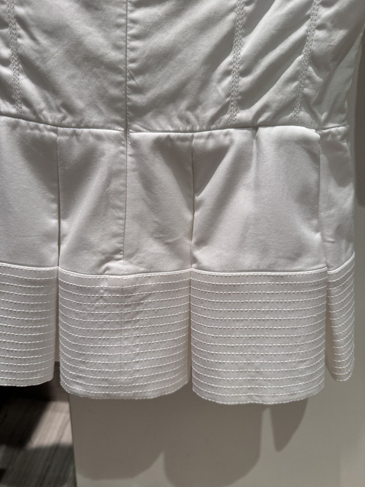 Balenciaga Balenciaga White Peplum Blouse Size XS / US 0-2 / IT 36-38 - 6 Thumbnail