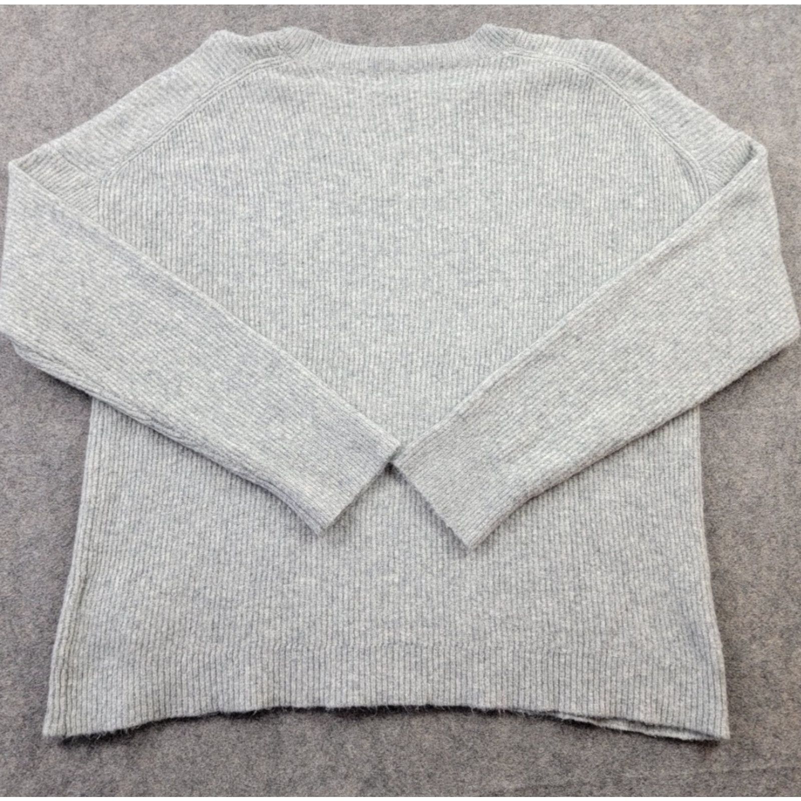 J.Crew J. Crew Sweater Womens Large Gray Ribbed Crewneck Pullover Knit Regular Wool Acrylic Spandex Polyamide Fall Winter Size L / US 10 / IT 46 - 5 Thumbnail