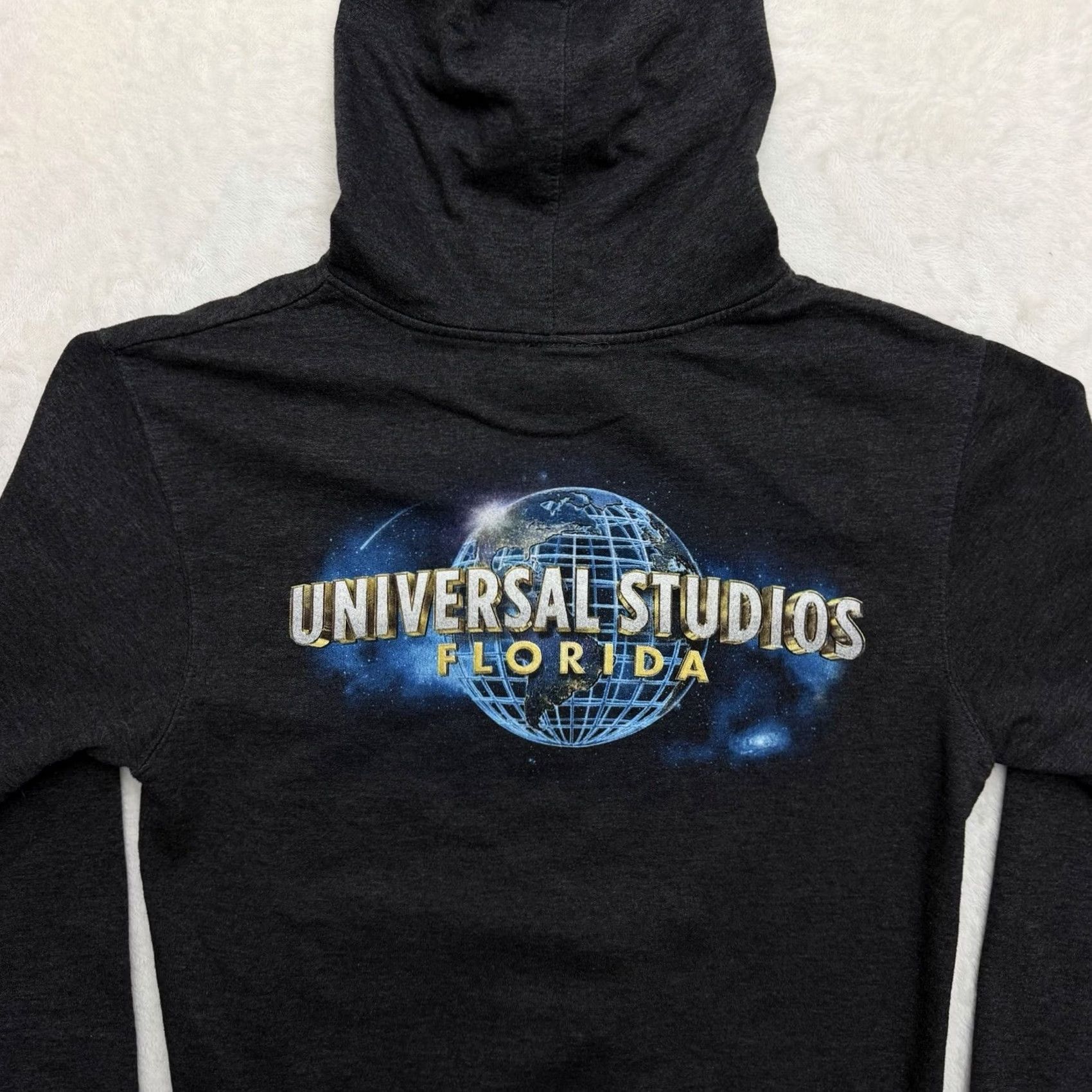 Vintage Universal Studios Hoodie Mens Medium Gray Full Zip Graphic Print Logo Pockets Fleece Jacket Size US M / EU 48-50 / 2 - 3 Thumbnail