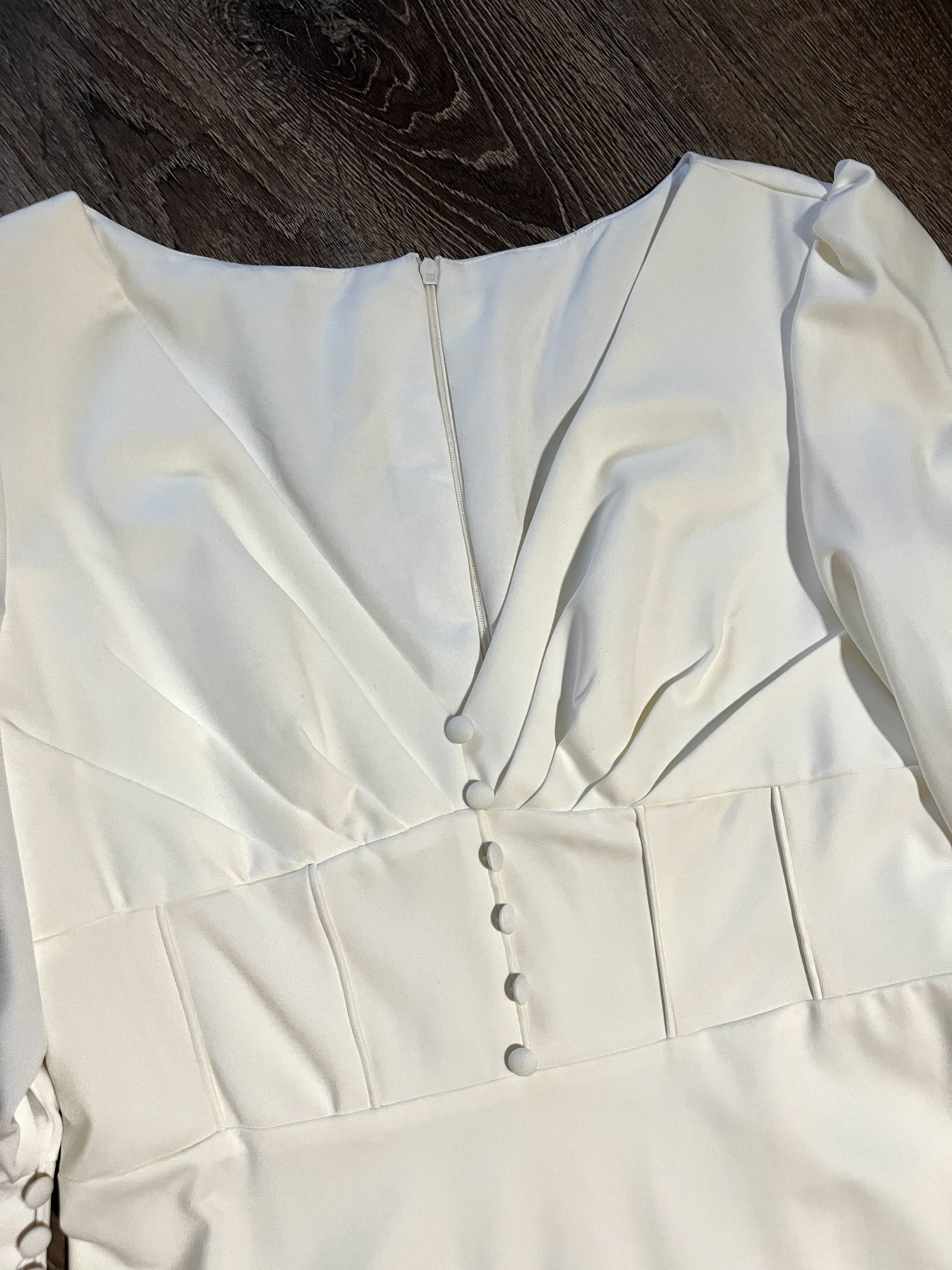 Other Elegant Wedding/Party White Dress Size L / US 10 / IT 46 - 2 Thumbnail