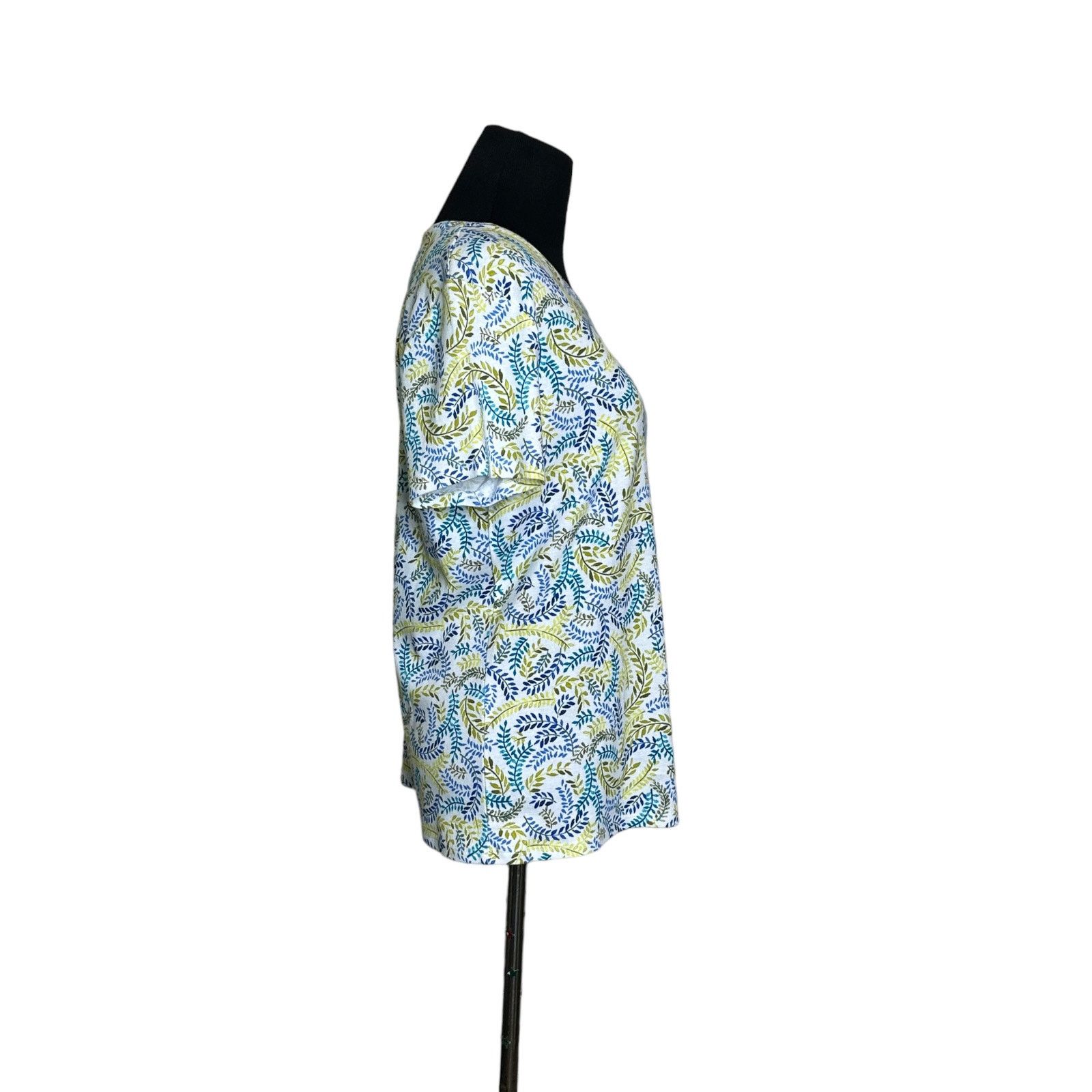 Croft & Barrow Croft & Barrow white leaves print short sleeves tee size PM Size M / US 6-8 / IT 42-44 - 5 Thumbnail