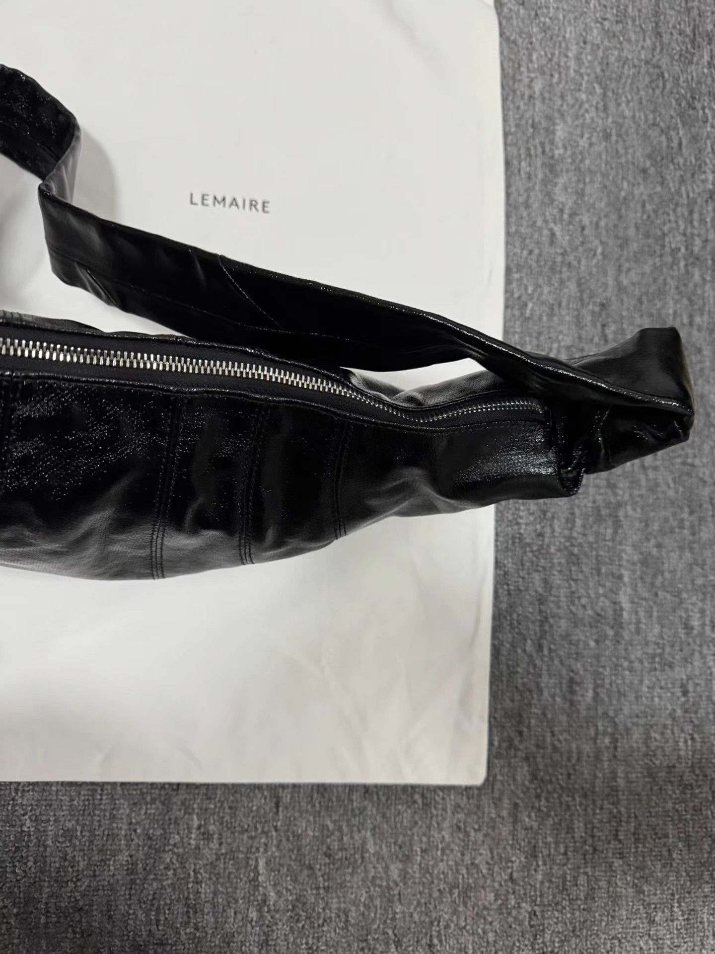 Lemaire Lemaire medium black coated Croissant bag Size ONE SIZE - 4 Thumbnail