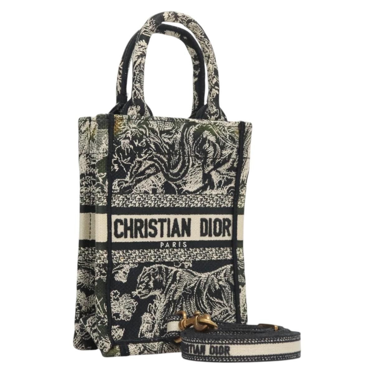 DIOR Mini Vertical Hand Bag Canvas Black