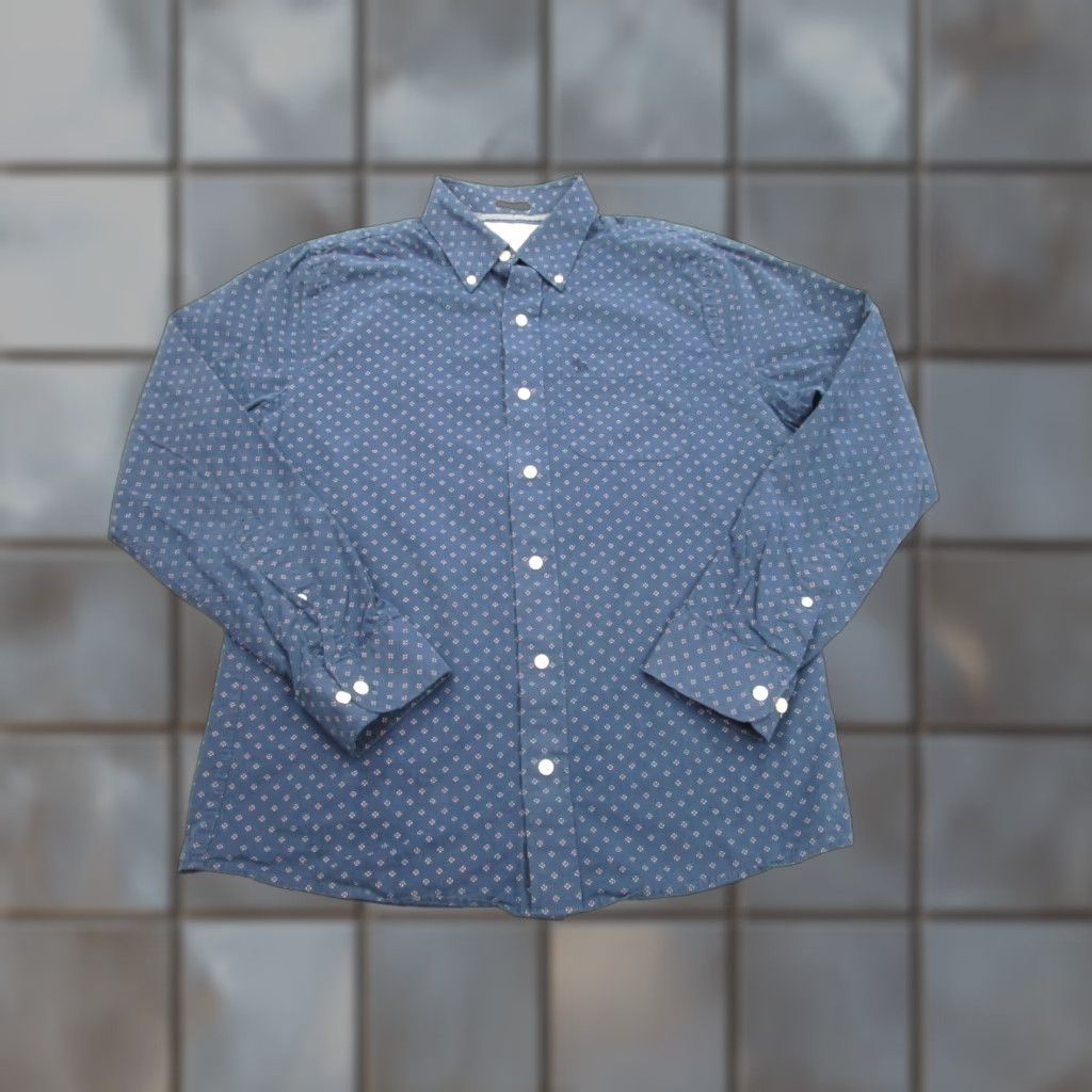Abercrombie & Fitch VINTAGE Abercrombie & Fitch Shirt Mens Large Blue Polka Dot Slim Button-Down Long Sleeve Cotton 2000s Mens Size US L / EU 52-54 / 3 - 1 Thumbnail
