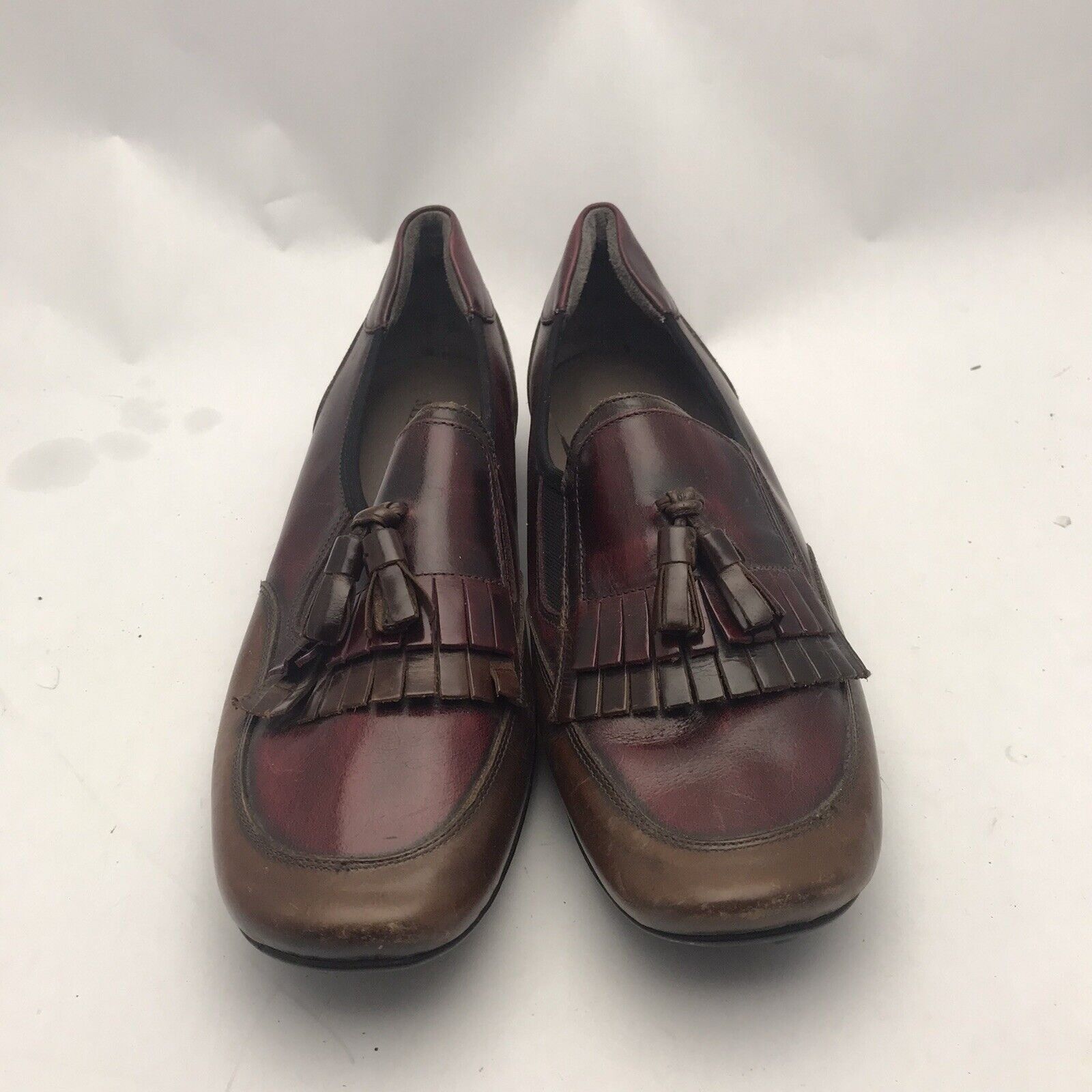 Vintage New Women's Sesto Meucci 2-Tone Burgundy/Brown Tassel Slip-o Size US 9.5 / IT 39.5 - 1 Thumbnail