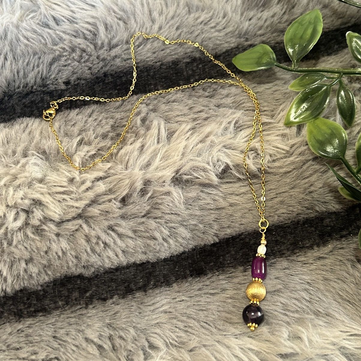 Handmade Handcrafted vintage bead drop pendant on chain necklace Size ONE SIZE - 6 Thumbnail