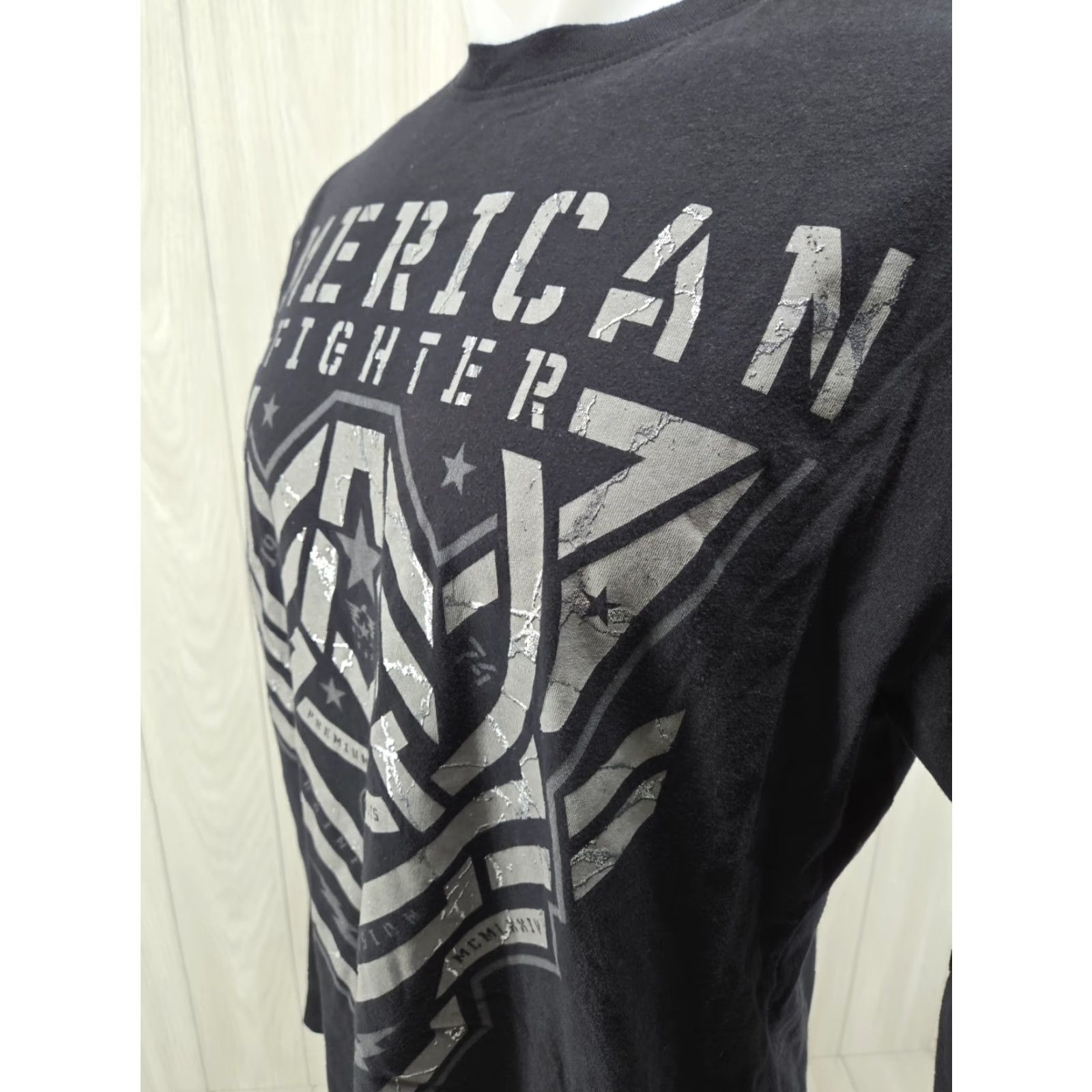 Vintage American Fighter Shirt Mens Large Black Long Sleeve Graphic MMA Size US L / EU 52-54 / 3 - 5 Thumbnail