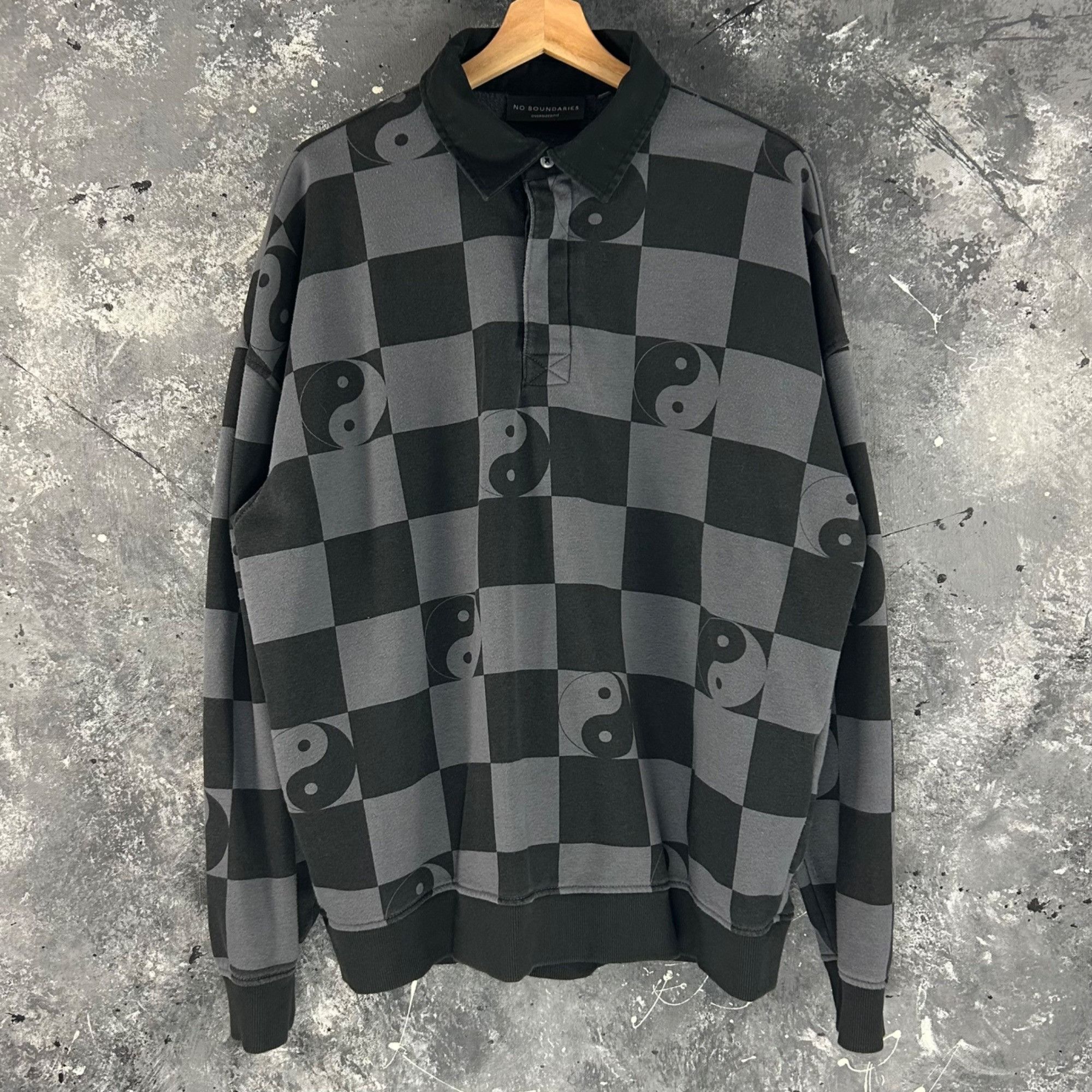Vintage No Boundaries checkered yin yang rugby Size US L / EU 52-54 / 3 - 1 Thumbnail