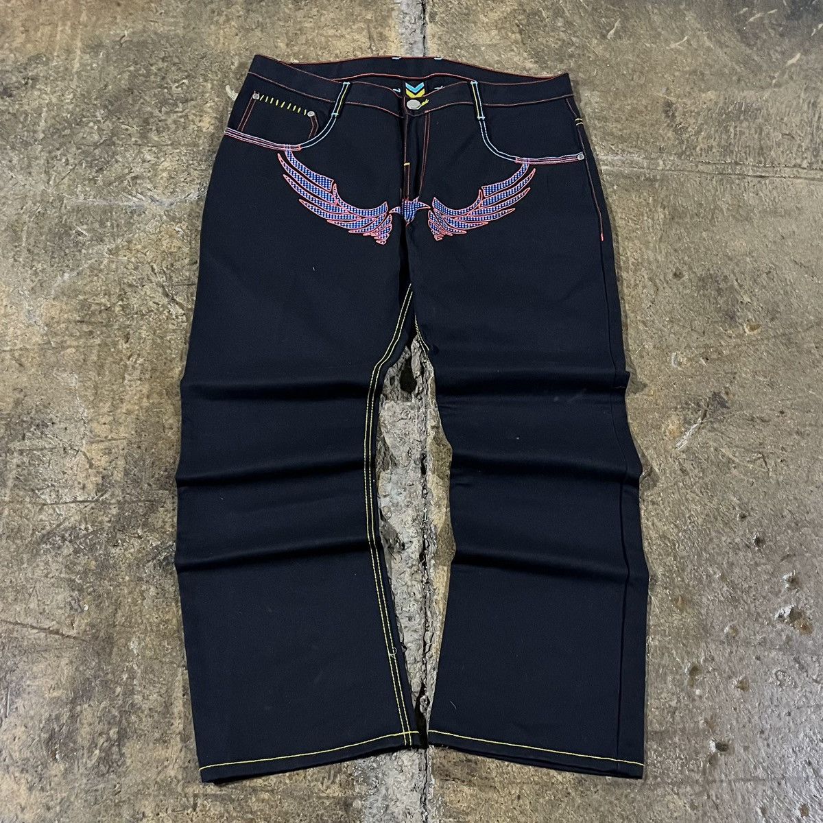 JNCO × Southpole × Vintage Crazy Vintage Y2K Baggy Skater Pants Wings Girls Wide Leg Size US 40 / EU 56 - 2 Thumbnail