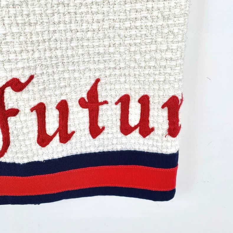 Gucci GucciLetter embroidery tweed beige cotton skirt long skirt Size 25" / US 0 / IT 36 - 4 Thumbnail