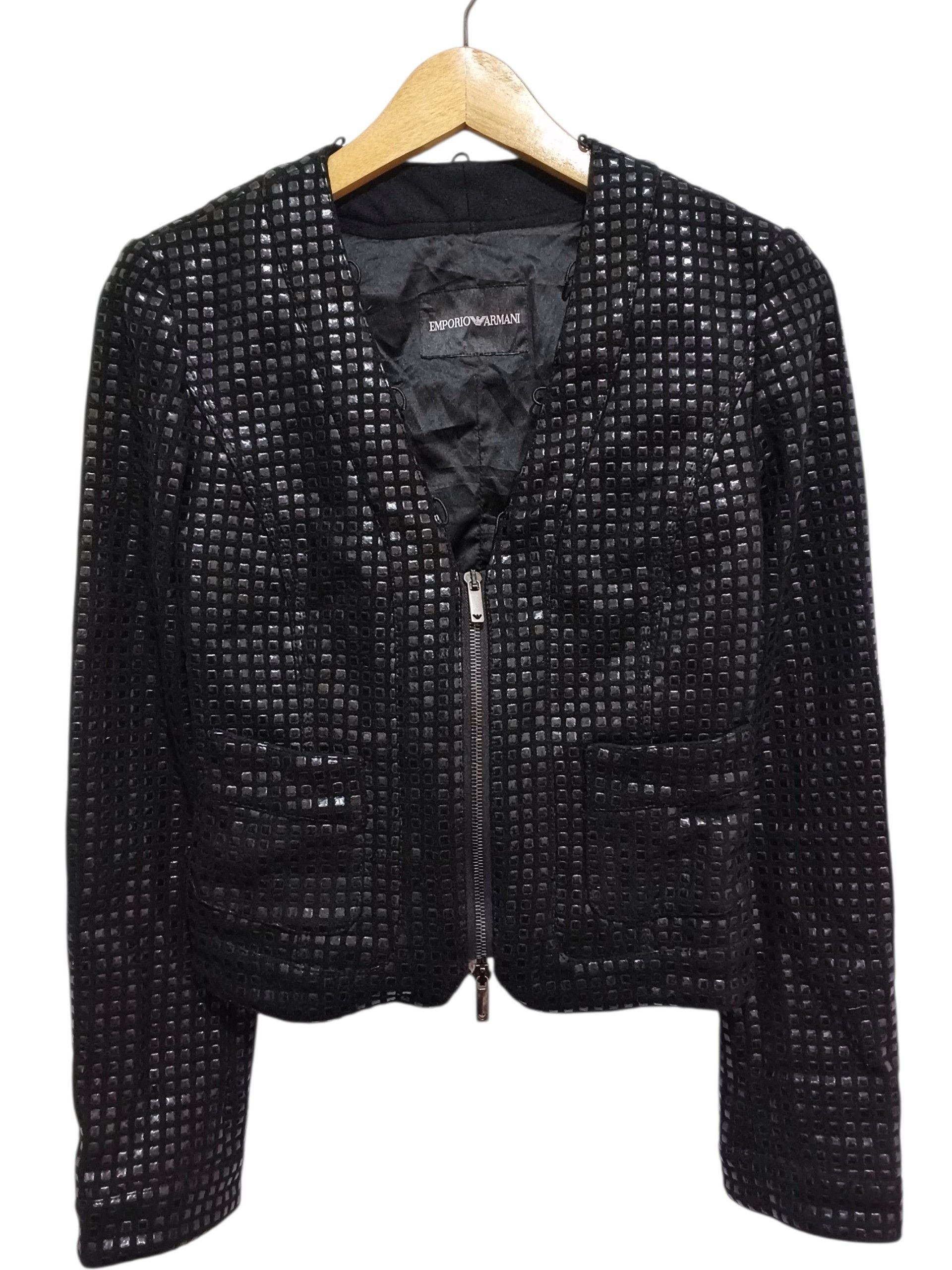 Emporio Armani Emporio Armani Y2K Structured Grid Pattern Cropped Jacket Size XS / US 0-2 / IT 36-38 - 5 Thumbnail