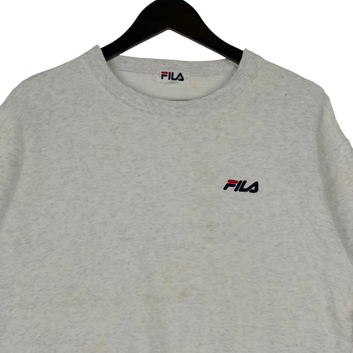 Fila × Vintage Vintage FILA Crewneck Sweatshirt Light Gray Pullover Jumper Size US L / EU 52-54 / 3 - 4 Thumbnail