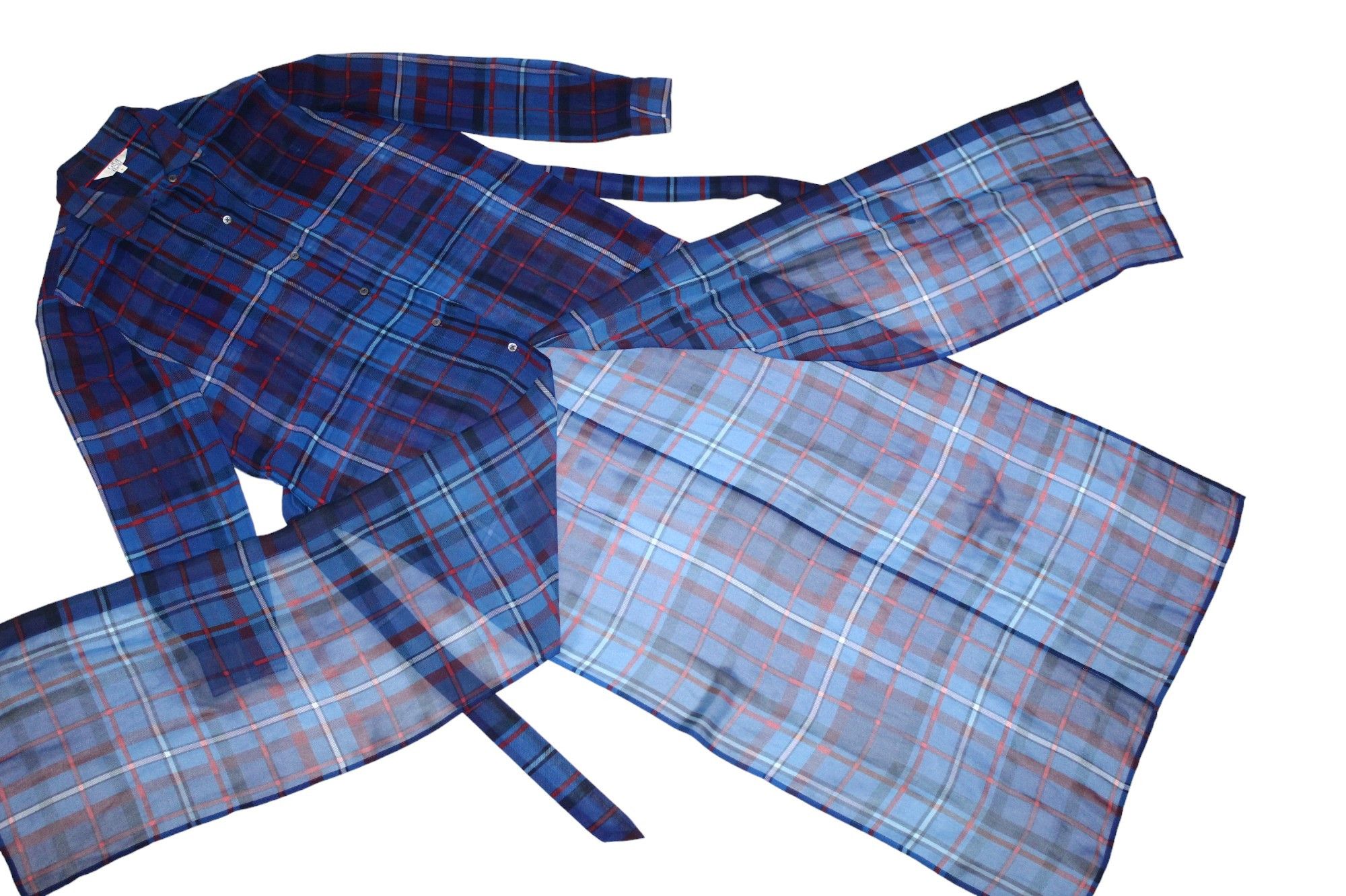 Tommy Hilfiger Gigi Hadid x Tommy Hilfiger Plaid Polyester Long Shirt Dress Size M / US 6-8 / IT 42-44 - 11 Thumbnail