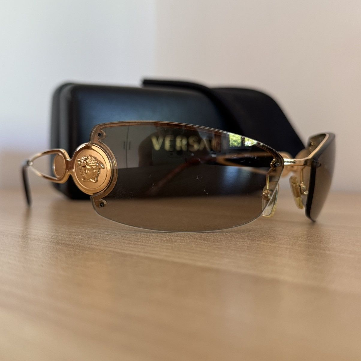 Versace × Vintage Rare Versace frameless gold Y2K vintage Medusa