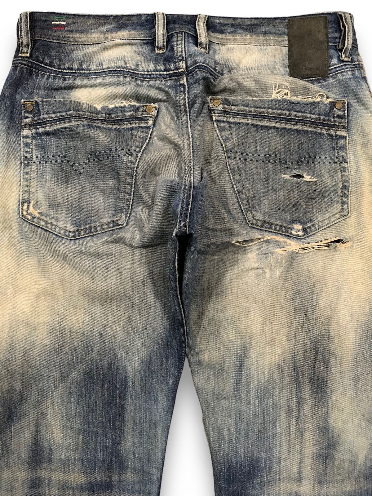 Diesel Diesel Industry Krayver Acid Wash Distressed Grunge Jeans Size US 32 / EU 48 - 13 Thumbnail