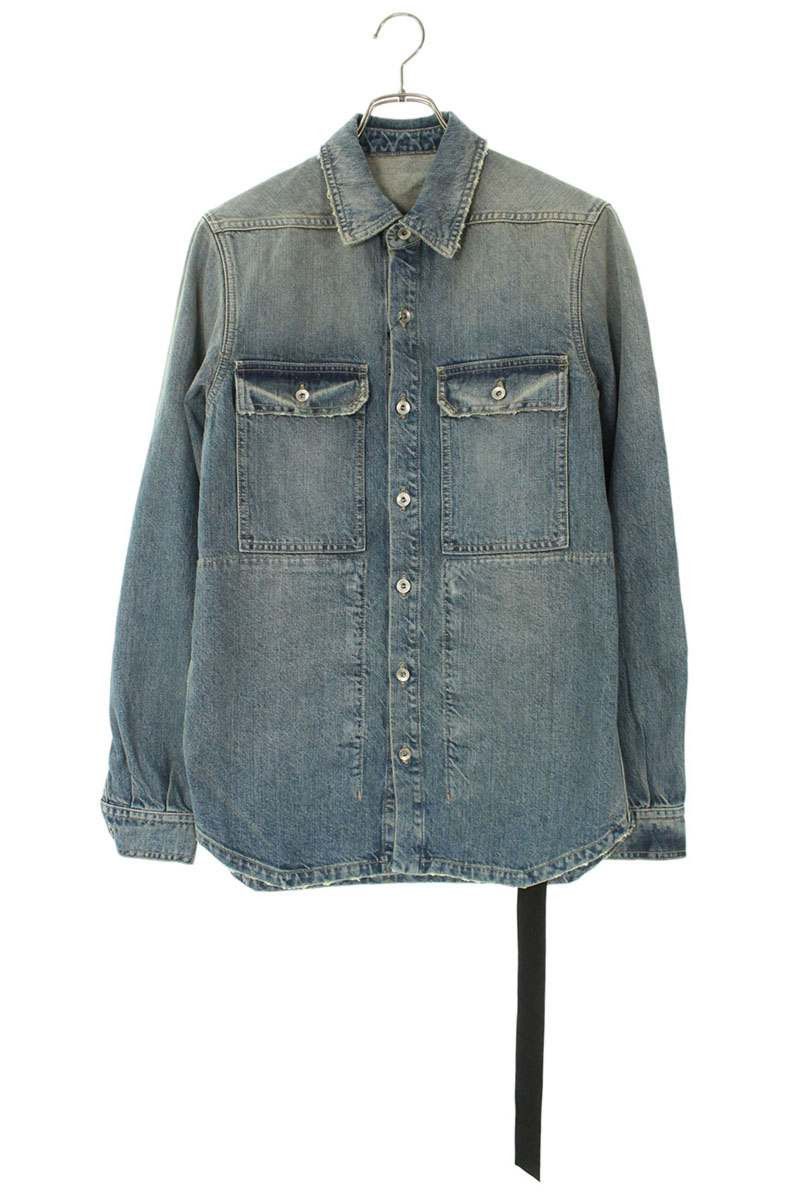 Drkshdw Denim Overshirt Blue Size Xs, Men's