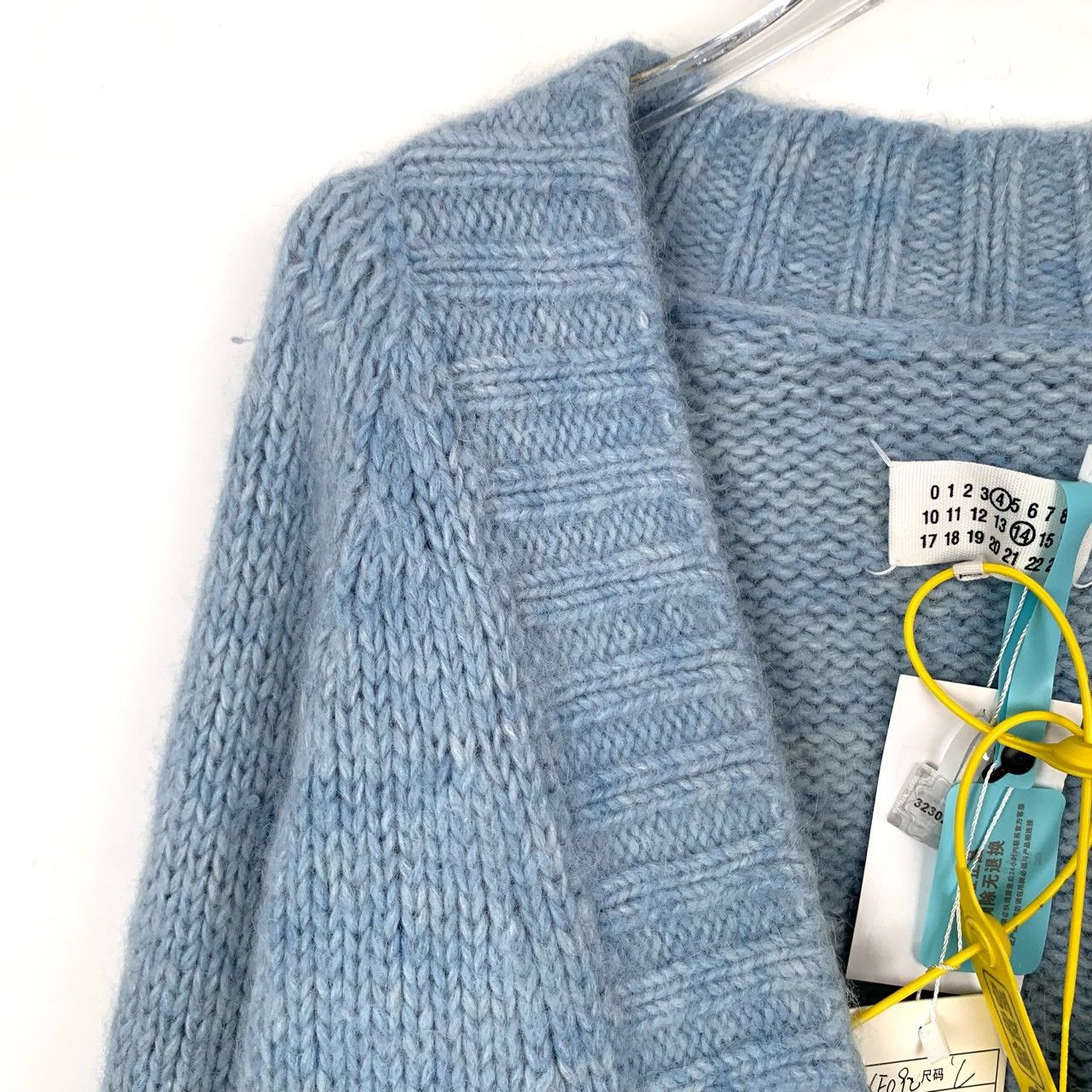 Maison Margiela Maison Margiela Blue Wool V-neck Knit Cardigan Coat K26WX Size L / US 10 / IT 46 - 3 Thumbnail