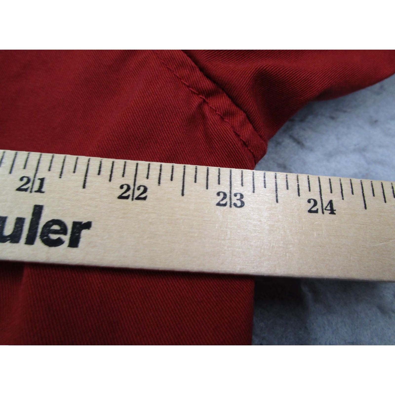 Vintage VINTAGE Pilgrim Surf Supply Jacket Mens Large Red Cotton Zip Front Band Collar Pockets Size US L / EU 52-54 / 3 - 7 Thumbnail