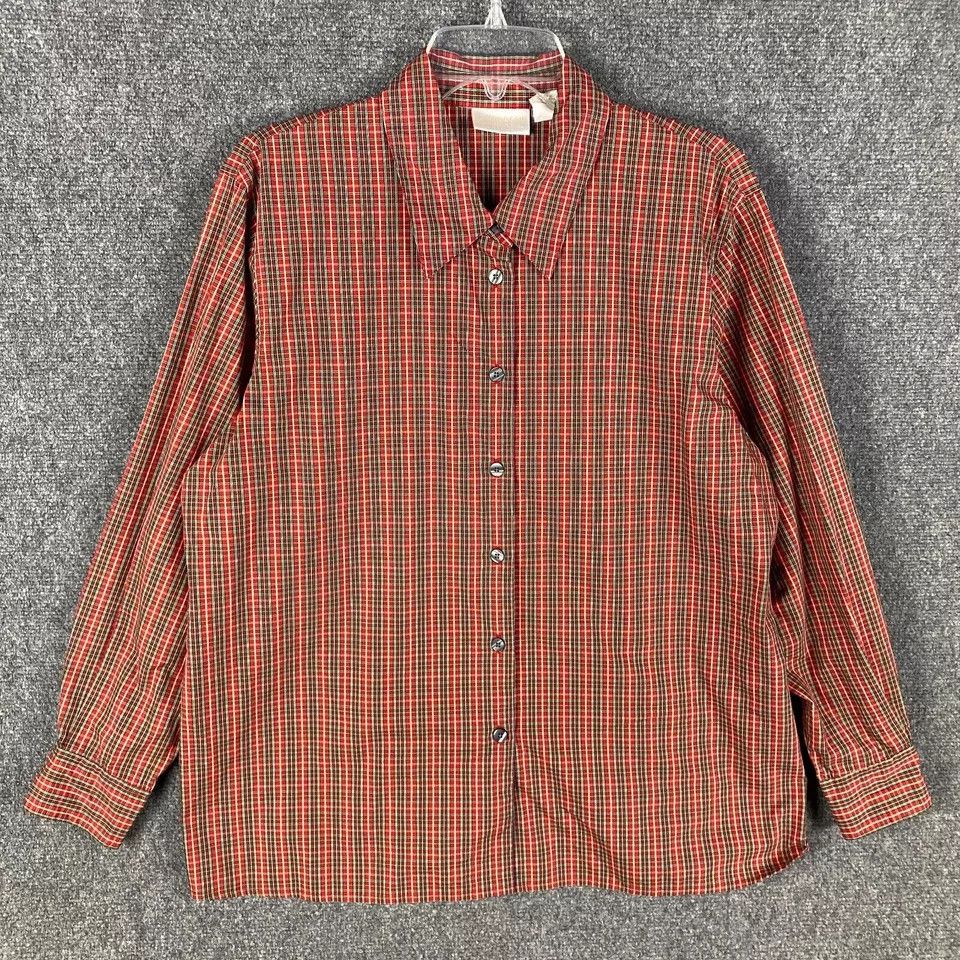 Other Elisabeth Button Up Top Women's Size 14 Long Sleeve Plaid Size XL / US 12-14 / IT 48-50 - 1 Thumbnail