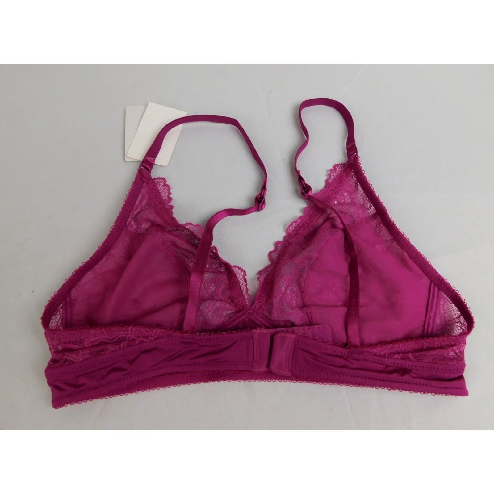 Vintage Wacoal Bralette Shirt Womens 30 Pink Lace Wire-Free 910236 Bralette Strap Adjustable Semi-Sheer Size ONE SIZE - 4 Thumbnail