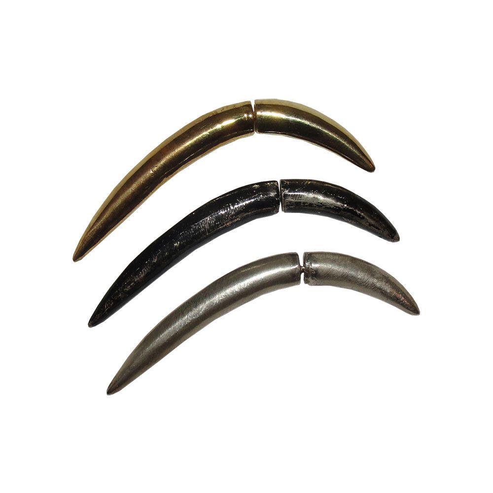 Designer Polished Sterling Silver Tusk Horn Earrings Size ONE SIZE - 1 Thumbnail