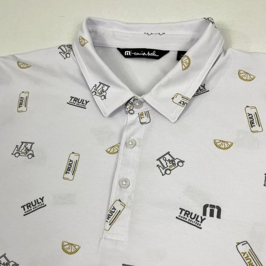 TravisMathew Travis Mathew Polo Shirt Mens 2XL Truly Seltzer Truth Or Dare Golf Performance Size US XXL / EU 58 / 5 - 2 Thumbnail