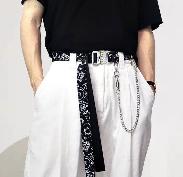Japanese Brand × Vintage Outdoor retro bandana kerchief buckle belt pocket chain Size ONE SIZE - 1 Thumbnail