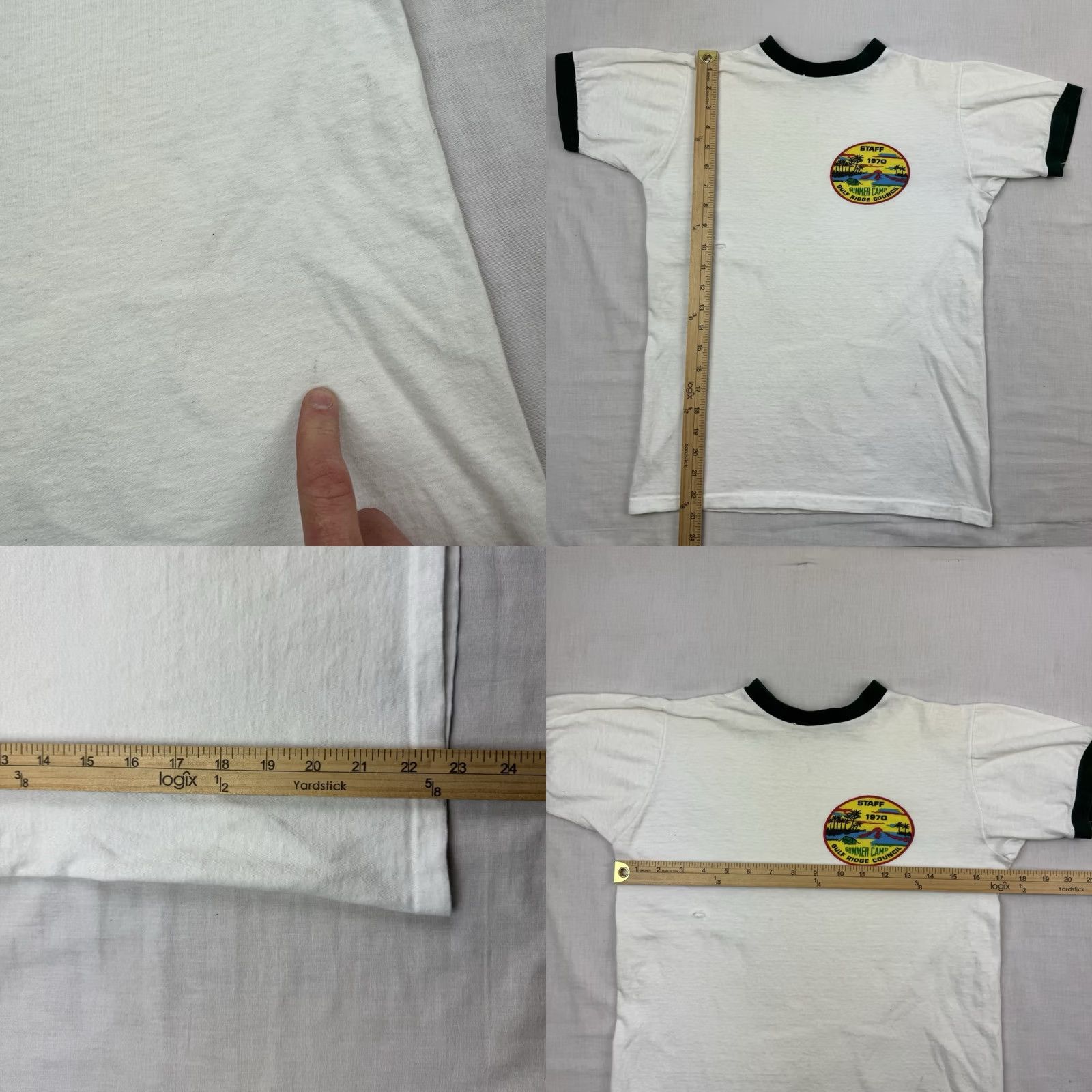 Vintage Vintage Boy Scouts Ringer Shirt Adult Small 1970 Staff Summer Camp 70s USA - Size White Cotton - Size US S / EU 44-46 / 1 - 8 Thumbnail