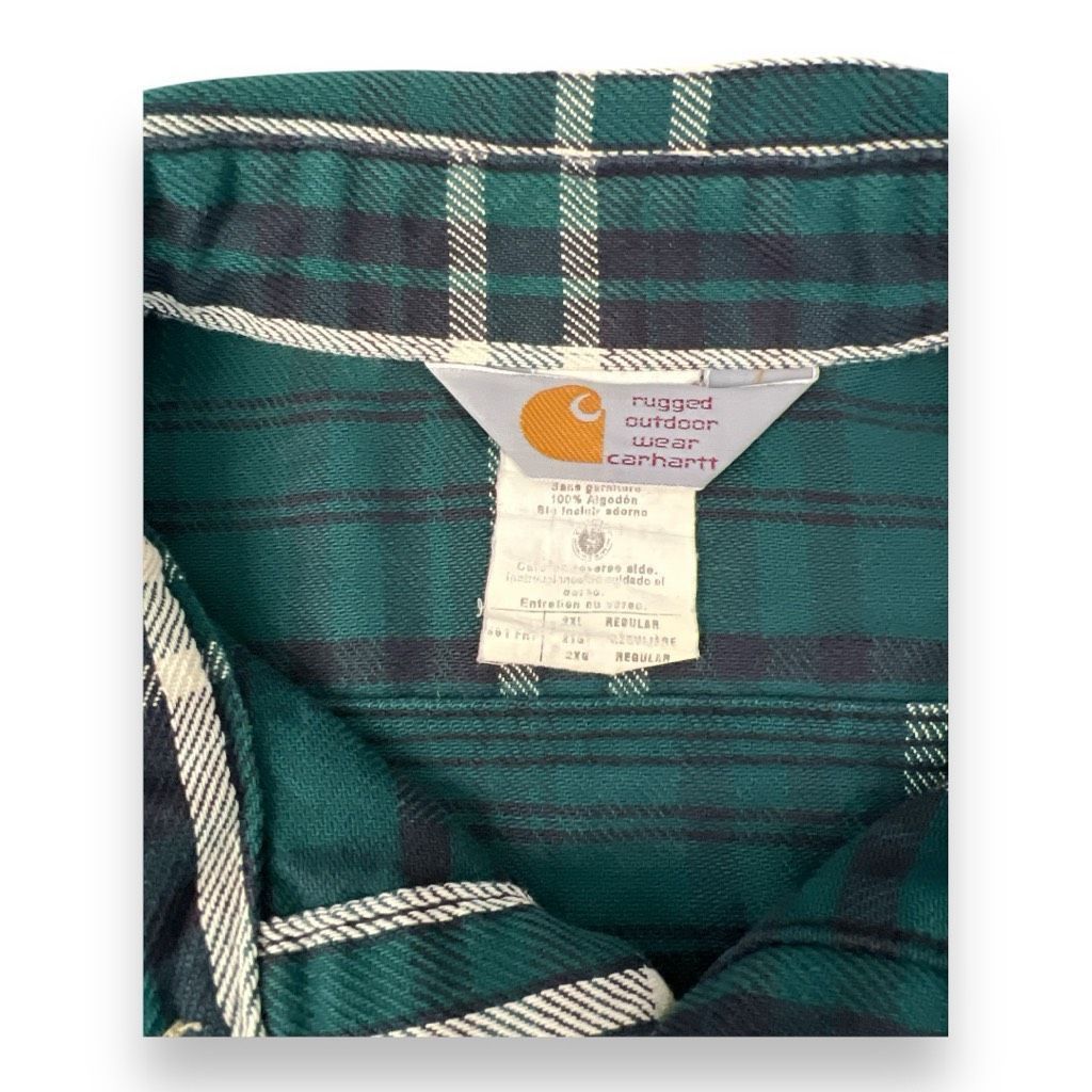 Carhartt Vintage Carhartt 100% Cotton Green Blue Flannel Outdoor Wear Size US XXL / EU 58 / 5 - 5 Thumbnail