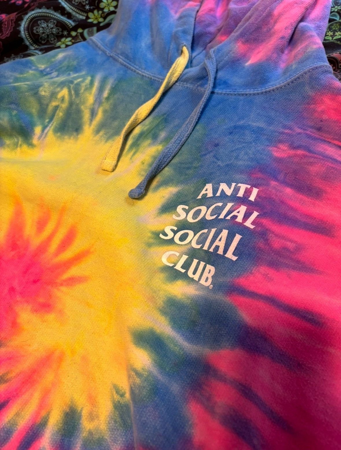 Anti Social Social Club Rare Neon Tiedye Hoodie Size L / US 10 / IT 46 - 6 Thumbnail