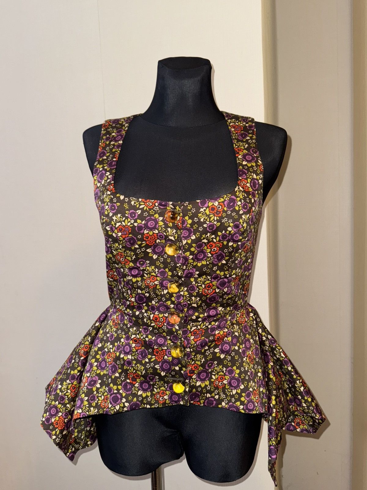 Betsey Johnson Vintage Betsey Johnson Floral Bustle Corset Top Size M / US 6-8 / IT 42-44 - 8 Thumbnail
